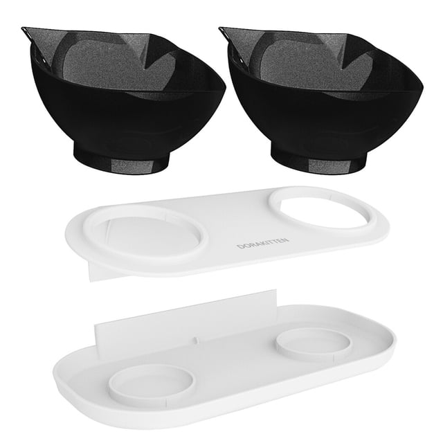 Cuencos de comida para gatos de plástico, 2 uds., cuenco elevado inclinable para mascotas, cuenco de agua para perros con soporte
