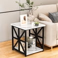 thumbnail image 5 of MIERES Modern 3 Piece Coffee Table Set with Storage Shelves, Wooden Top Living Room Center Table and End Tables, White, 5 of 11
