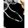 thumbnail image 3 of Collier Imitation Perle Incrusté de Zircon Vert Vintage pour Bijoux Décontractés pour Hommes, 3 of 5