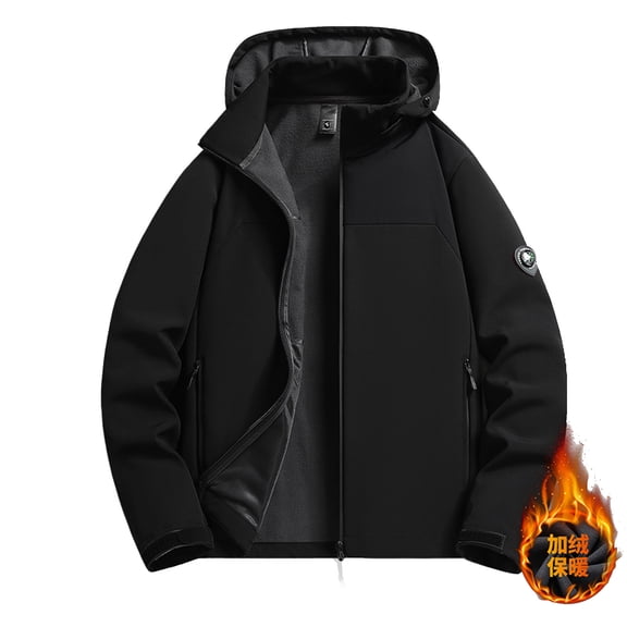 ZHOGXU Women's Hooded Coat With Pockets Long Sleeve Solid Color Zipper Windproof Comfortable Stylish Jacket For Outdoor Activities Black M