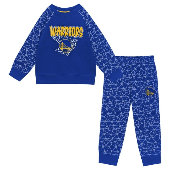 Toddler Outerstuff Royal Golden State Warriors Nothing But Net Fleece Sweatshirt & Pants Set