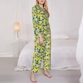 thumbnail image 3 of Fotbe Lemon1 Conjunto de Pijama de Manga Larga para Mujer con Estampado, Ropa de Dormir de 2 Piezas, Conjunto de Casa Suave y Cómodo con Bolsillos-Small, 3 of 7