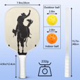 thumbnail image 3 of Pickleball Paddles Set Of 1, Fiberglass Surface, West & Cowboy Print, 1 Paddle, 2 Balls & Bag, 3 of 5