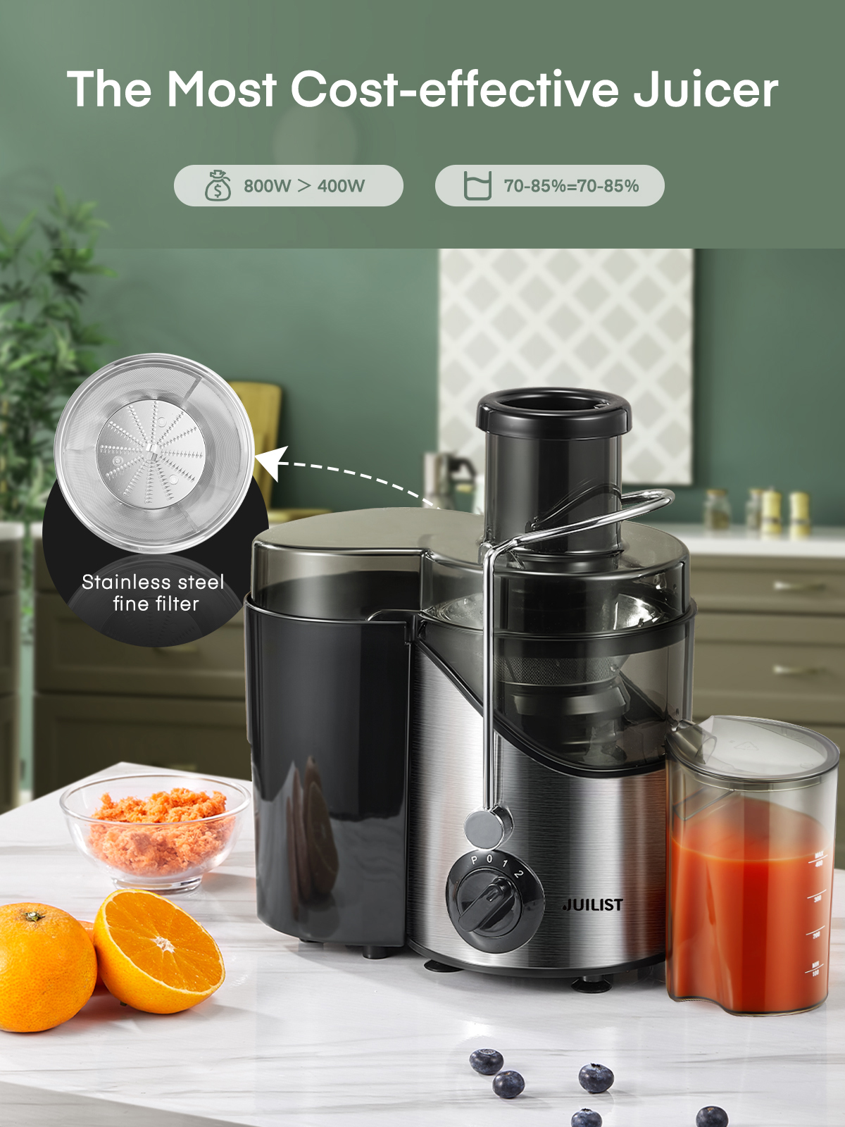 Juilist Juicer Machine with 3-Inch Feed Chute photo 3