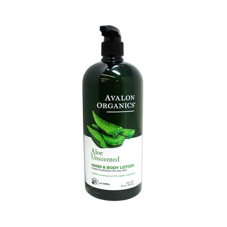 Avalon Organics Hand & Body Lotion for Dry Skin Aloe Unscented, 32 OZ