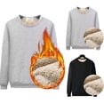 thumbnail image 4 of DOPI Winter Men's Warm Fleece Lined Thermal Underwear Tops Solid Color Crew Neck Pullovers Sweatshirt Thick Long Sleeve Tees, 4 of 5