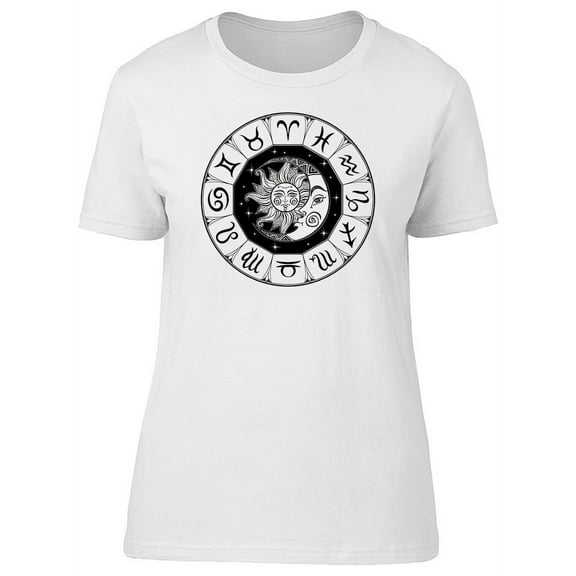 Zodiac Calendar Sun & Moon T-Shirt Women -Image by Shutterstock, Female Large