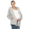 thumbnail image 2 of White Mark Women's Maternity Plush Hooded Cardigan with Pockets, 2 of 6