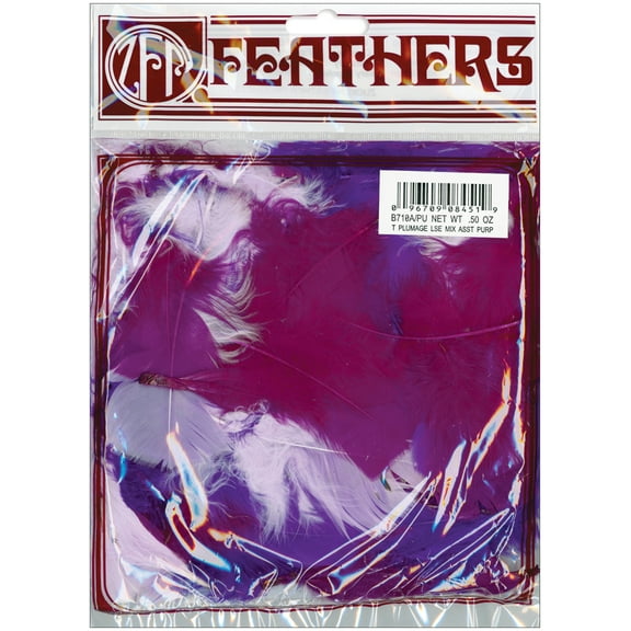 Turkey Plumage Feathers .5oz-Purple