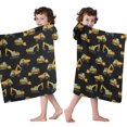 thumbnail image 4 of Cartoon Construction Vehicles Trucks Black Pattern Hooded Bath Towel，50"x30" for Ages 3 To 12 Kids, Quick Dry Lightweight Soft Microfiber Hood Beach Towel Cover Up for Kids, 4 of 7