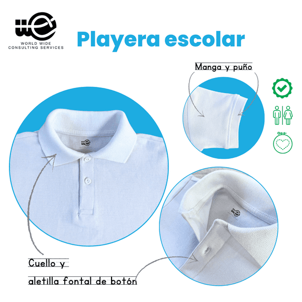Playera Tipo Polo para Ninos ninas Escolar Casual Tallas 4 16 Pack x1 pza WWCS TEXTILES Casual Escolar Sport Walmart en linea