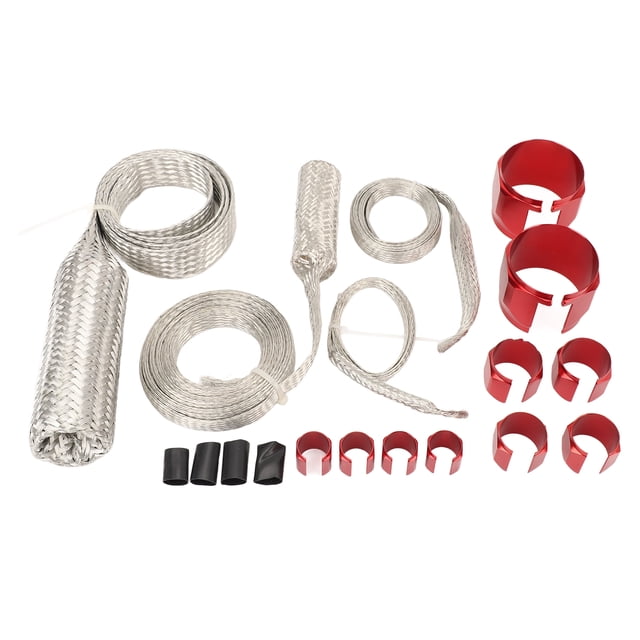 Radiator Hose Sleeving Kit Stainless Steel Dress Up Hose Cover Kit Universal Radiator Hose Sleeving Set Extreme Heat Resistant for Vehicle