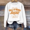 thumbnail image 2 of Telankuip Are You Fall O Ween Jesus Tops for Women Halloween Pumpkin Graphic Sweatshirts Classic Crew Neck Long Sleeve Loose Comfort Casual Pullovers for Fall Holiday Party 2026 1-White XL, 2 of 4