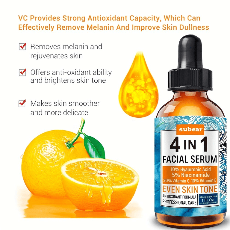 4-in-1 Vitamin C Facial Serum, Replenishing Moisturizer 4-in-1 Vitamin C Facial Serum, Replenishing Moisturizer