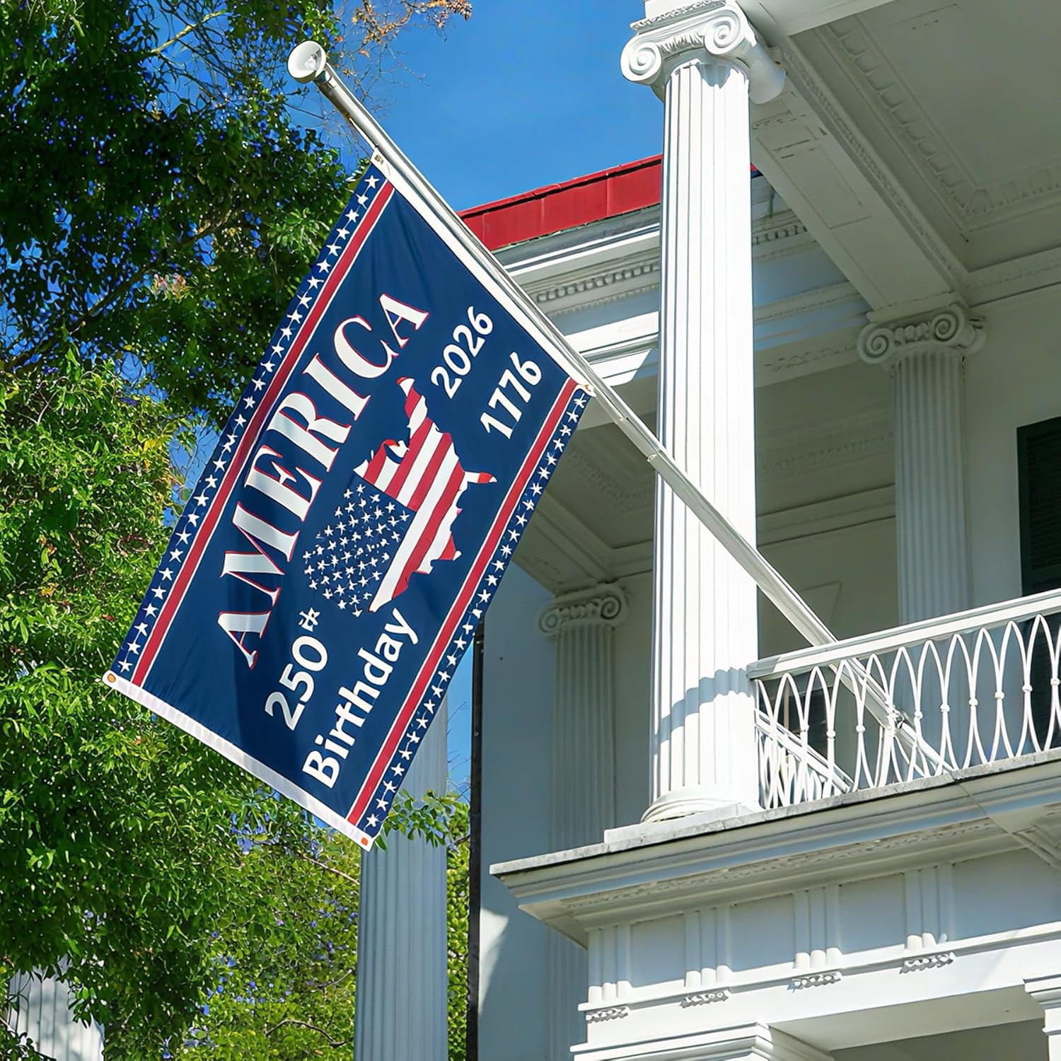America 250th Anniversary Flag, 3 Ply Year American Anniversary Flag- Double Sided, 3x5 Ft, 250 Years Birthday Patriotic Decor for Outdoor, Front Door, Porch, Wall