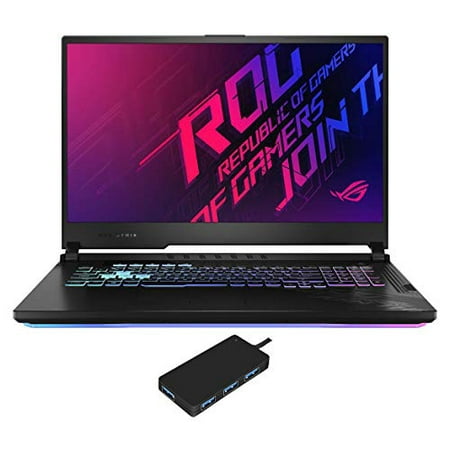 ASUS ROG Strix G17 G712LW Gaming and Entertainment Laptop (Intel i7-10750H 6-Core, 32GB RAM, 512GB m.2 SATA SSD, NVIDIA RTX 2070, 17.3" Full HD (1920x1080), WiFi, Bluetooth, Win 10 Home) with USB Hub
