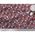 thumbnail image 2 of Soimoi Red Cotton Duck Fabric Leaf Floral Decor Fabric Printed Yard 56 Inch Wide, 2 of 3