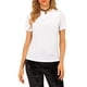 thumbnail image 1 of Camiseta de terciopelo de mujer Inspire Chic para fiesta, cuello redondo, manga corta, casual, M, blanca, 1 of 8