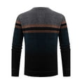 thumbnail image 4 of Annhoo Mens Sweaters Striped Long Sleeve Crew Neck Color Block Knit Pullover Casual Thermal Breathable Fall Winter Workout Tops, 4 of 7