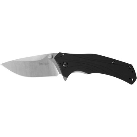 Kershaw Knockout Pocket Knife (1870); Stonewashed 3.25” 14C28N Sandvik Steel Blade, Anodized Aluminum Handle, SpeedSafe Assisted Open, Flipper, Sub-Frame Lock, 4-Position Deep-Carry Pocketclip; 3.4 OZ