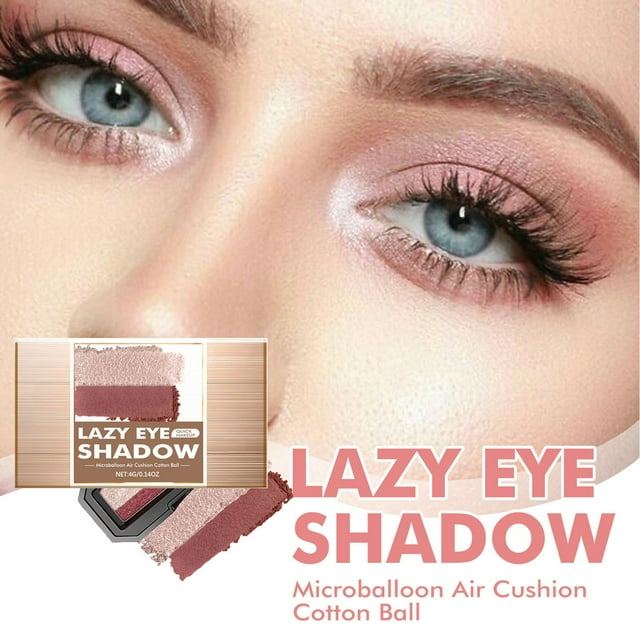 Fiudx Sombra de Ojos En Cojín, Tono Champán Altamente Pigmentado, Barra de Color de Larga Duración, Diseño 2 En 1 con Brocha de Esponja Suave, Aplicación Rápida para Looks Cotidianos, Perfecta para P