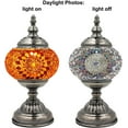 thumbnail image 5 of SILVERFEVER Mosaic Turkish Lamp Moroccan Glass for Table Desk Bedside Bronze Base Bundle with E12 Light Bulb-2 Sizes Ember Sunflower, 5 of 6