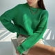 thumbnail image 2 of Suéter europeo y americano para mujer, estilos de otoño e invierno, suelto, cuello redondo, color sólido, manga larga, estilo perezoso, chaqueta de punto, ropa para mujer, 2 of 6