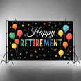 thumbnail image 5 of LUUFILx Colorful Balloon and Star Themed Happy Retirement Banner Party Decoration Backdrop Photography Props, 5 of 7