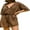 Chocolate, variant on xiaxaixu Women Pajamas Jumpsuits Solid Color Drawstring Short Sleeves Lounge Romper for Loungewear Soft Sleepwear for Nightwear