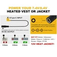 thumbnail image 6 of 9V Heated Jacket Battery Step-Up Adapter Charger Cable for 7.4V 8.4V Heated Jackets, Heated Hoodies and Heated Vests, Compatible with QC 3.0 & PD Power Banks (Not for 12V Heated Gear), 6 of 6