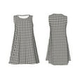 thumbnail image 7 of Honeii Houndstooth Black And White Print Women's Sleeveless Dress, Loose Fit Casual Dress for Women, Summer Fashion Dress, 7 of 7