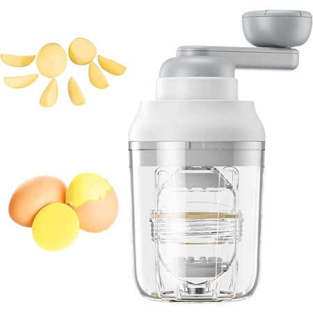 Manual Egg Spinner for Golden Egg: Portable Hand Egg Scrambler In Shell,Home Wireless Egg Spinner for Boiled Golden Eggs,Golden Egg Maker for Making Egg Sandwiches, Egg Pudding, Egg Salad (White)