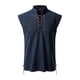 thumbnail image 1 of 2025 Camisa hippie de playa sin mangas para hombre - Mezcla de lino, cuello alto, ligera - Boho veraniego, S-XXL, 1 of 5