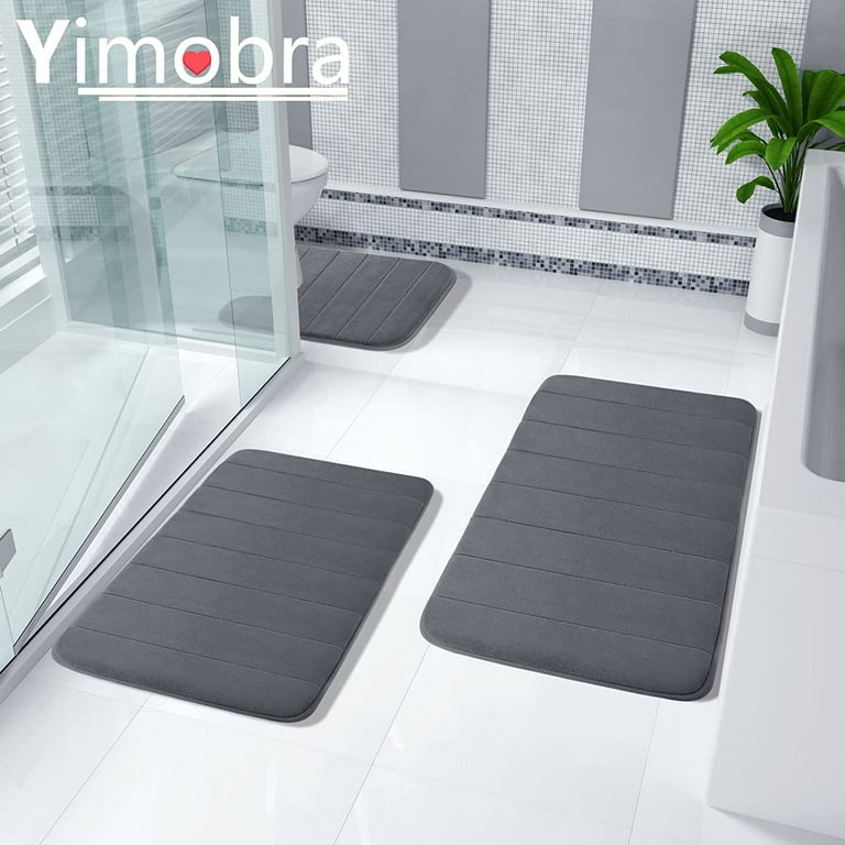 Memory Foam Soft Bath Mats-Non-slip Absorbent Washable Rug Toilet Floor Mat  Home Bath U-shaped Soft And Comfortable Bathroom Rug