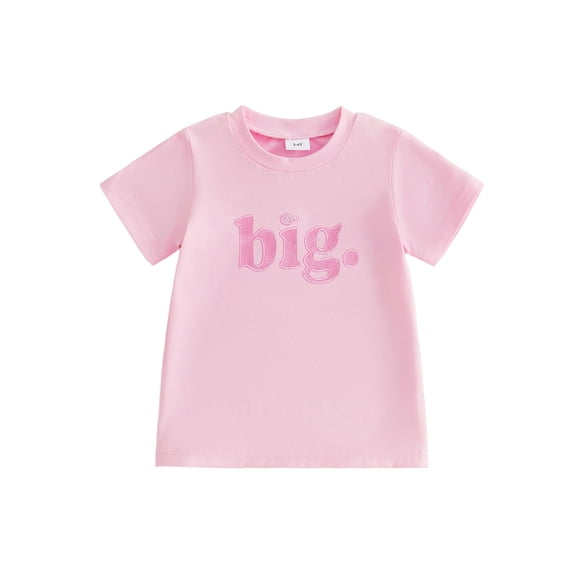 BemeyourBBs Big Middle Little Sibling Shirt Brother and Sister Matching Outfit Summer Sibling Matching Outfits Todlder Baby Boy Girl Shirt Letter Embroidered Loose Short Sleeve Pullover T Shirts Tops