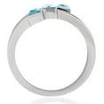 thumbnail image 4 of Luxe Jewelry Designs Women's Stainless Steel Ring with Sea Blue Synthetic Glass Stones - Size 6, 4 of 4