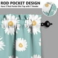 thumbnail image 3 of Summer Daisy Floral Kitchen Curtains Set - Yellow White Boho Vintage Print Semi-Sheer Panels, 27.5x39 Inch, 3 of 4