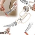 thumbnail image 1 of 1PC Scissors Household Stainless Steel Kitchen Scissors Multifunctional Chicken Fish Meat Bone Strong Elbow Chicken Bone Scissors Beige, 1 of 8