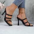 thumbnail image 4 of COM STAR Women’s High Heel Sandals Strappy Square Toe Stiletto Heels Open Toe Dress Shoes Adjustable Buckle Heels for Party Wedding Evenin, 4 of 9