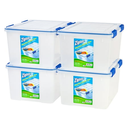 IRIS USA, Inc. Ziploc 4 - Piece Small Deep Weathertight Storage Box Set
