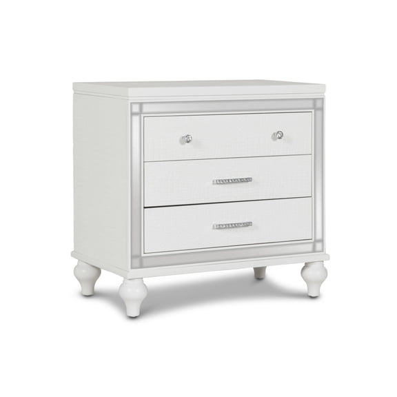 New Classic Furniture Valentine Solid Wood 3-Drawer Nightstand in White