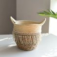 thumbnail image 4 of 1 Flower Basket Seagrass Wicker Basket Flower Pot Folding Basket Storage Basket Decoration, 4 of 6