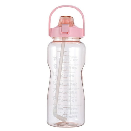 

Sport Water Bottle Leakproof BPA Free Water Bottle Carrying Loops Bottle For Women Teen Girls Transparent Pink 1.5L