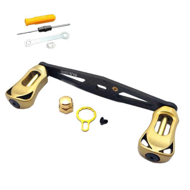 Mosiee Poignée de Bascule pour Moulinet Baitcasting Poignée de Bascule en Fibre de Carbone avec Prise pour Pilule avec Roulement pour Accessoires de Moulinet Daiwa à Planche Droite