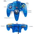 thumbnail image 3 of Miadore 2Pack Classic N64 Controller, Wired N64 Gamepad with Upgraded Joystick Remote for N64 Video Games System(Clear Blue+Orange), 3 of 7