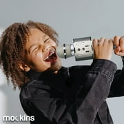Mockins Silver Portable Bluetooth Karaoke Microphone | Mic & Bluetooth Speaker | Compatible with IOS and Android Devices