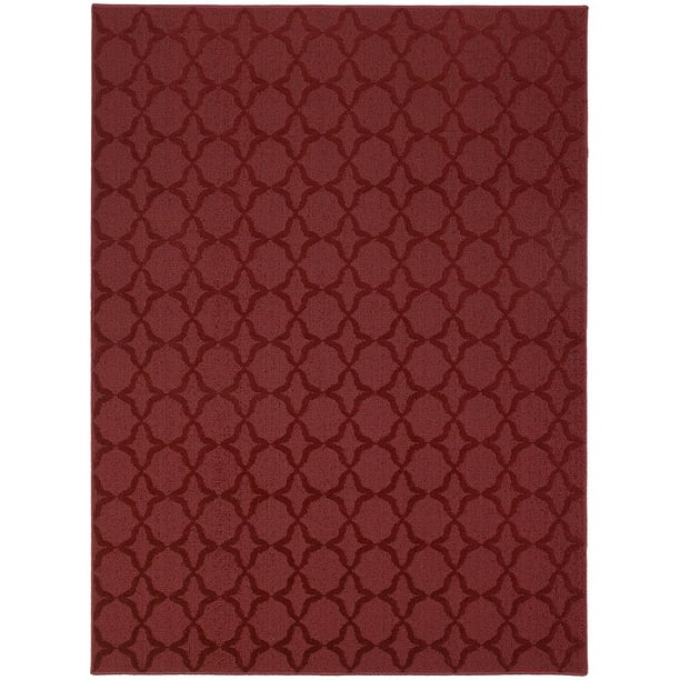 Sparta Area Rug 7 Feet 6 Inch By 9 Feet 6 Inch Chili Red Machine Made By Garland Rug Walmart Com