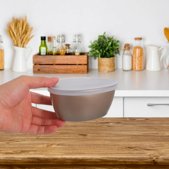 FUTUREORYY Round Egg Bowl Rose Gold 4.6x3.5x2.4in Carbon Steel Silicone Microwave Safe Oven Safe Steaming Baking 1 Set