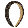 thumbnail image 1 of 1 Uds. Diadema acolchada de tweed, diadema de moda para mujer antideslizante, patrón de cuadros de punto negro, 1 of 7