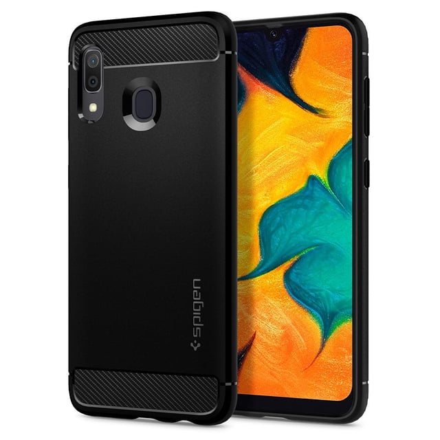 Funda Rugged armor para Samsung galaxy A30 Matte black Spigen Spiggen original